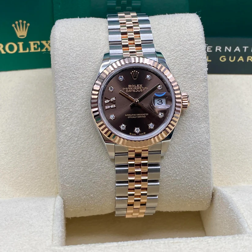RLX Lady-Datejust 31mm 279171 Chocolate Diamond Set Oyster Stainless Steel and Rose Gold