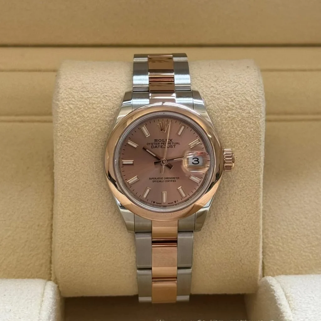 RLX Lady-Datejust 31mm 279161 Rose Stick Dial, Two Tone Stainless Steel & 18K Rose Gold Oyster Bracelet Women's Watch