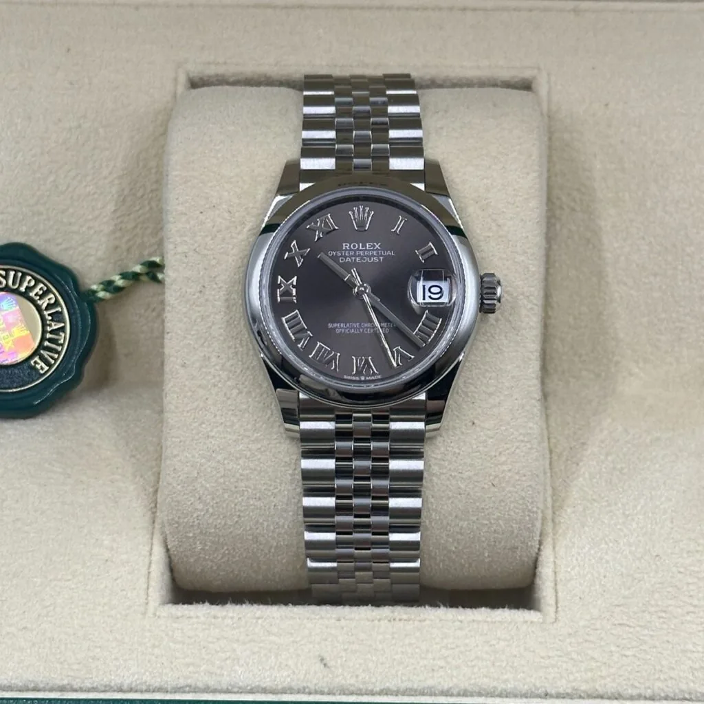 RLX Datejust m278240-0015/0016 31mm Dark Grey Roman Domed Bezel Oyster Oystersteel