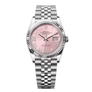 RLX Datejust 36mm 126234 Pink Roman Dial Oyster Stainless Steel