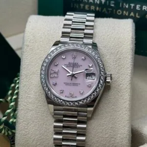 RLX Lady-Datejust 31mm 279139RBR Pink Opal Diamond Dial and Diamond Bezel White Gold Bracelet