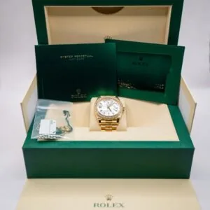 RLX Day-Date 40mm White Mother-of-Pearl Dial President Watch 228348RBR-0046