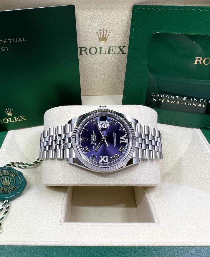 RLX Datejust 36mm 126234 Datejust Aubergine Purple Diamond Roman Oyster Stainless Steel
