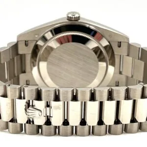 RLX Day-Date "President" 40mm White Gold Pave Diamond Sapphire Dial - 228239