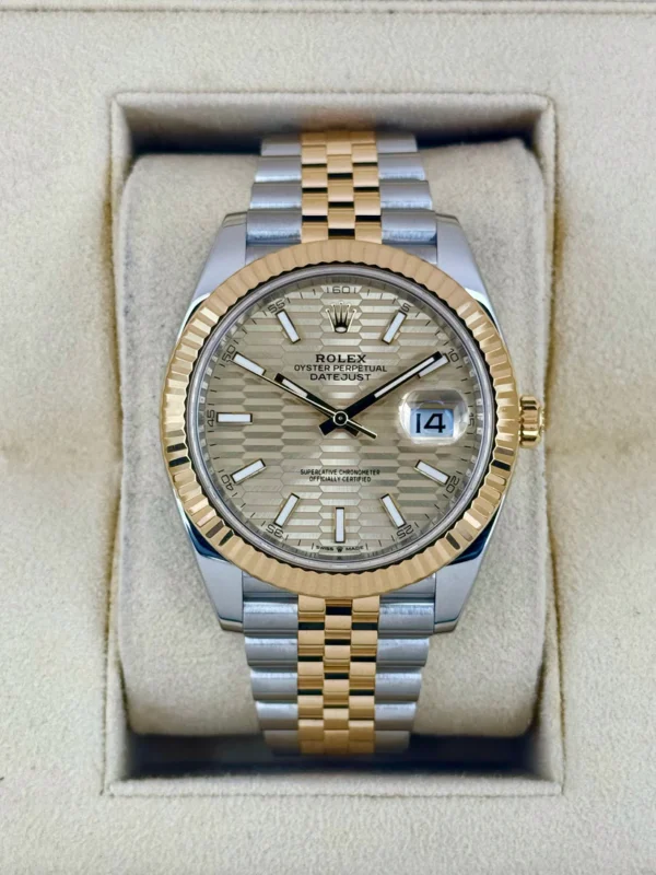 RLX Datejust 41mm Swiss Replica Watch | Two Tone Jubilee Bracele Champagne Fluted Dial Ref 126333