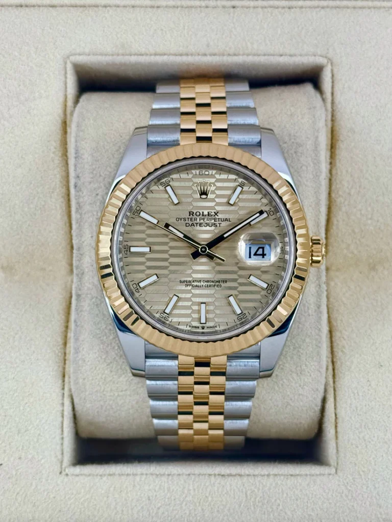 RLX Datejust 41mm Swiss Replica Watch | Two Tone Jubilee Bracele Champagne Fluted Dial Ref 126333