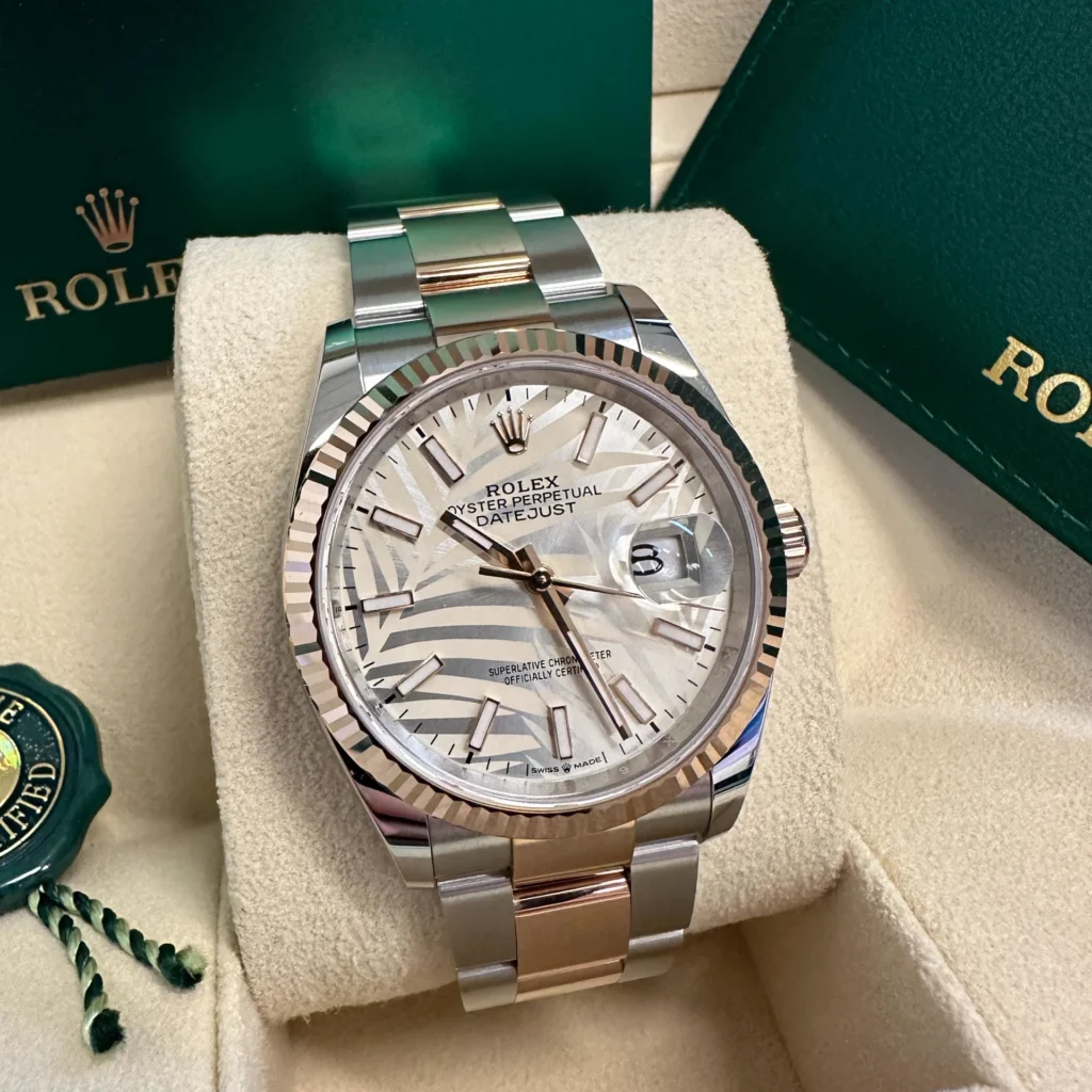 RLX Datejust 36mm 126231 Silver Palm Motif Dial Oyster Bracelet