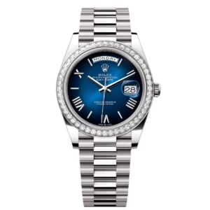 RLX Day-Date 40mm 228349RBR-0045 Blue Ombré Dial President Bracelet