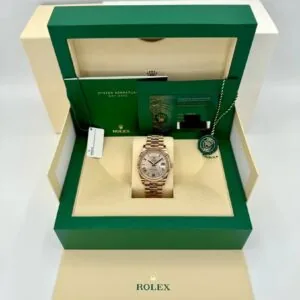 RLX Day-Date "President" 40mm Everose Gold Sundust Roman Dial - 228235