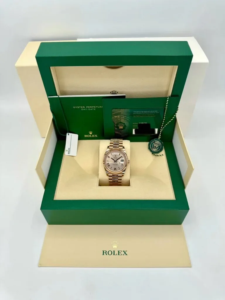 RLX Day-Date "President" 40mm Everose Gold Sundust Roman Dial - 228235