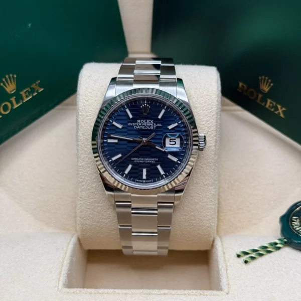 RLX Datejust 36mm 126234 Blue Fluted Motif Dial Jubilee Bracelet