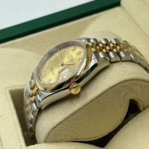 RLX Datejust 36mm 126203 Champagne Set with Diamonds Dial Domed Bezel Oyster Bracelet