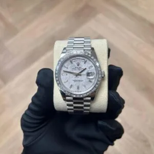 RLX Day-Date 40mm 228396TBR-0027 Meteoriate Baguette Diamond Dial and Bezel Watch