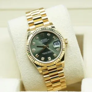RLX Datejust m278278-0011 Olive Green 31mm Dial President Bracelet Watch