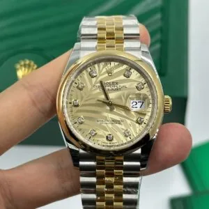 RLX Datejust 36mm 126203 Golden Fluted Dial Domed Bezel Oyster Bracelet