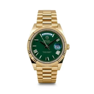 RLX Day-Date "President" 40mm Yellow Gold Green Roman "Money" Dial - 228238