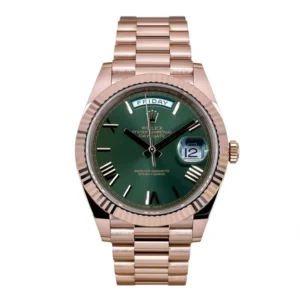 RLX Day-Date "President" 36mm Everose Gold Olive Green Roman Dial 128235