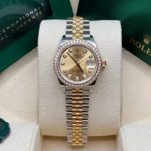 RLX Lady-Datejust 31mm 279383RBR Champagne Diamond Dial Yellow Rolesor Oyster Bracelet