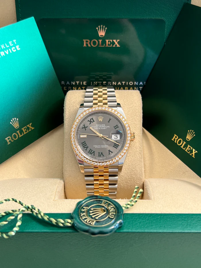 RLX Datejust 36mm 126283 Wimbledon Slate Dial Jubilee Bracelet Watch