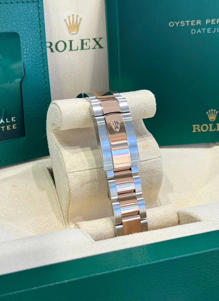RLX Datejust 41mm 126301 Chocolate Index Oyster Steel and Everose Gold Watch