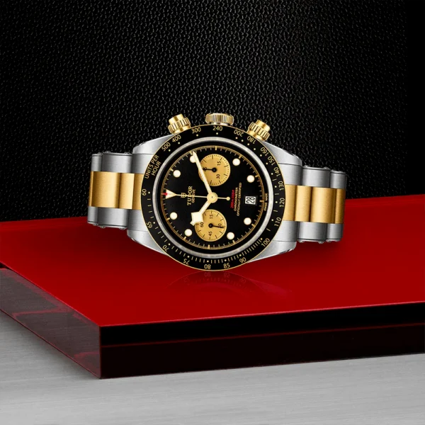 TUDOR Black Bay S&G 41mm Black/Gold Dial Men's Chronograph Bracelet Watch M79363N-0001