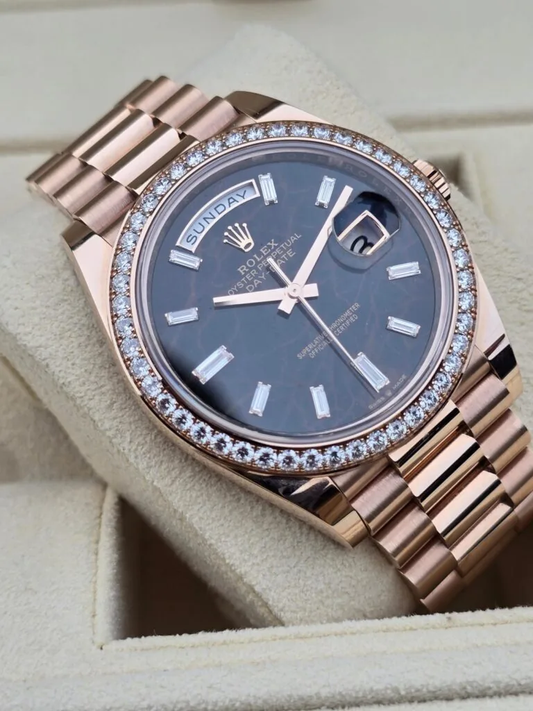 RLX Day-Date 40mm Eisenkiesel / Diamonds Dial 228345rbr-0016