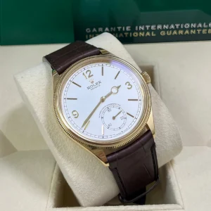 Rolex 1908 Yellow Gold White Dial Brown Alligator Strap - 52508-0006