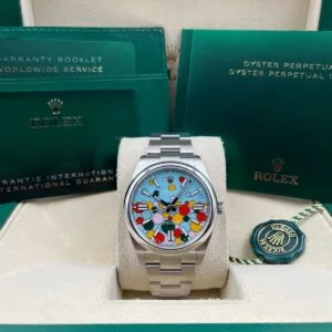 RLX 124300-0008 Oyster Perpetual 41mm Turquoise blue Celebration Dial