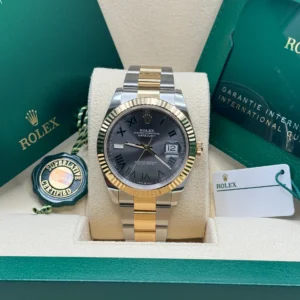 RLX Datejust 41mm 126333 Two-Tone Yellow Gold Fluted Bezel "Wimbledon" Dial Oyster