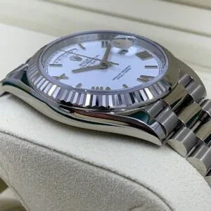 RLX Day-Date "President" 40mm White Gold White Roman Dial - 228239