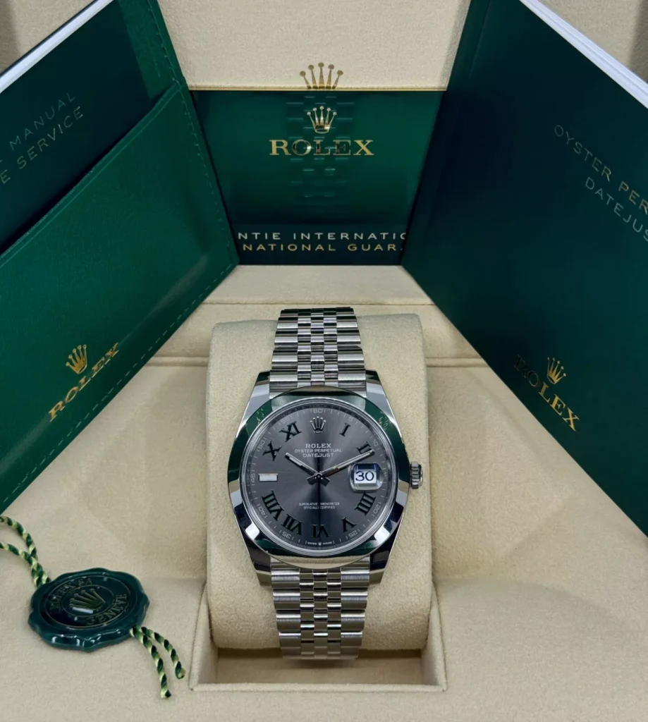 RLX Datejust 41mm 126300 Slate Roman Oyster Stainless Steel Watch