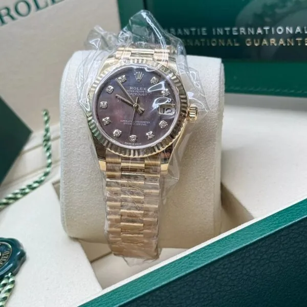 RLX Datejust m278278-0038 Black Mother-of-Pearl 31mm Dial President Bracelet Watch