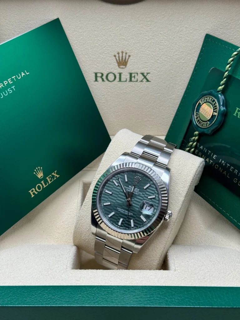 RLX Datejust 41mm 126334 Mint Green Fluted Motif Dial Oyster Bracelet