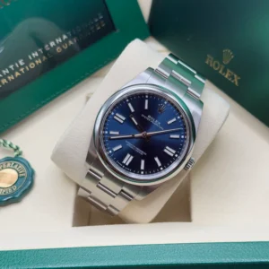 RLX Oyster Perpetual 41mm 124300-0003 Oyster Perpetual Stainless Steel Blue Index Dial Watch