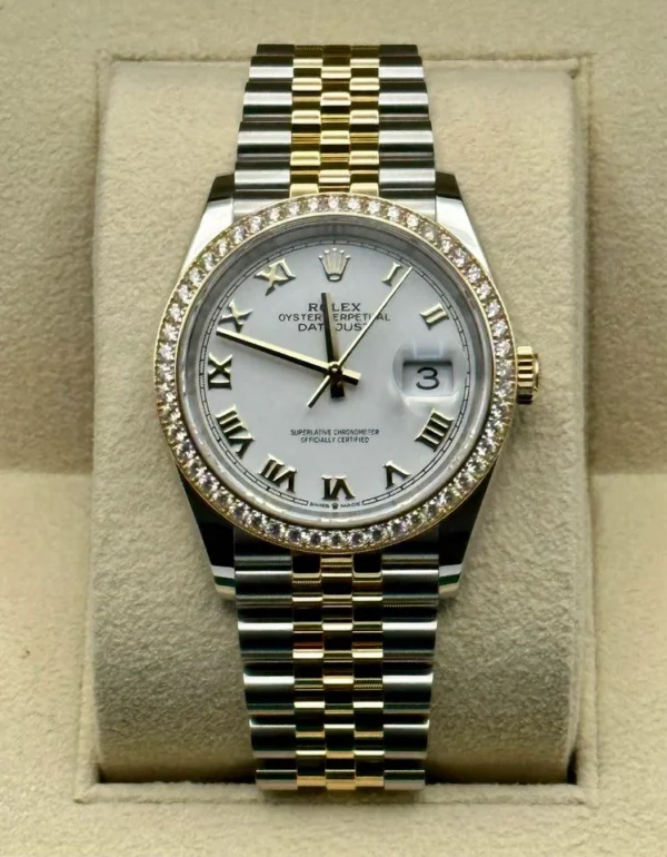 RLX Datejust 36mm 126283 White Dial Jubilee Bracelet Watch