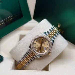 RLX Lady-Datejust 31mm 279383RBR Champagne Diamond Dial Yellow Rolesor Oyster Bracelet