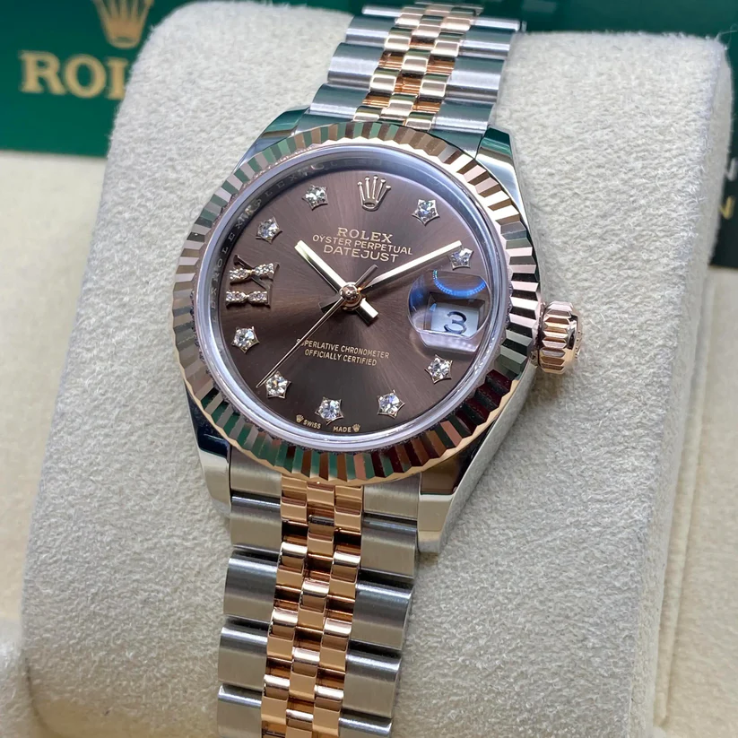 RLX Lady-Datejust 31mm 279171 Chocolate Diamond Set Oyster Stainless Steel and Rose Gold