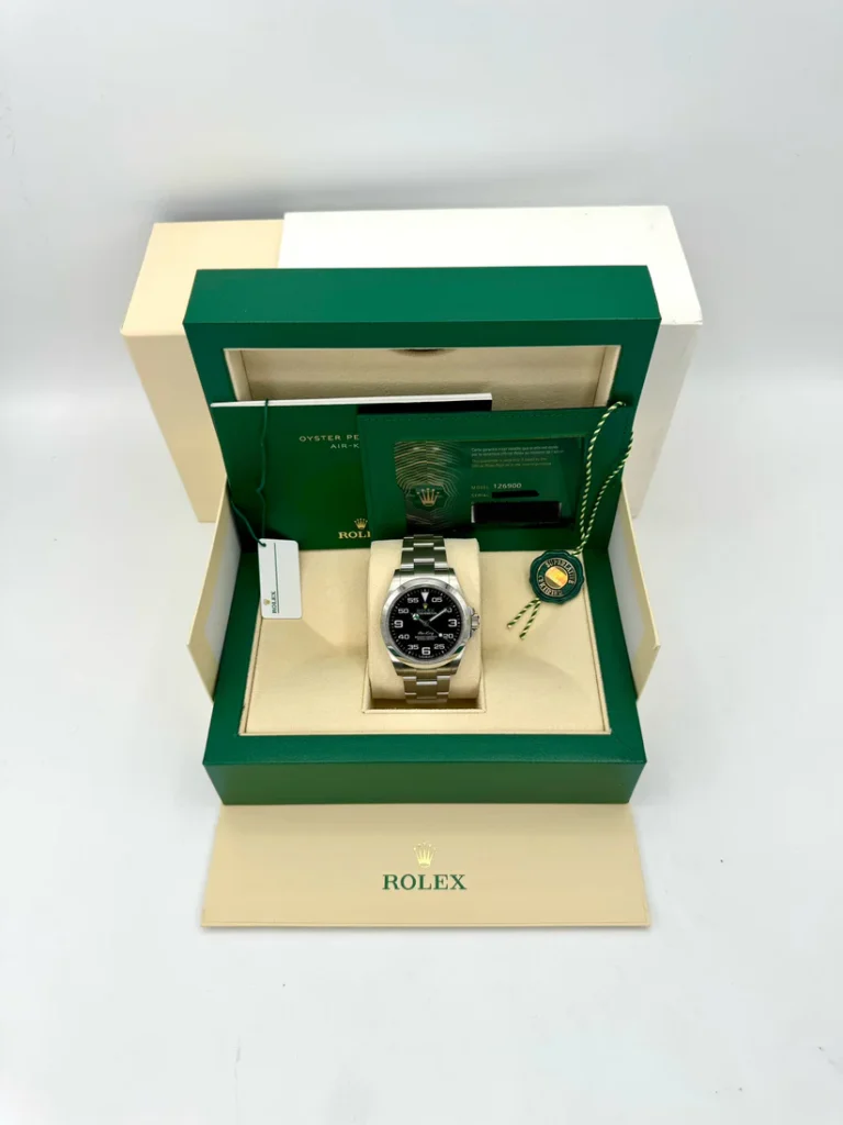 RLX Oyster Perpetual Air King Black Dial Steel Mens Watch 126900 Box Card