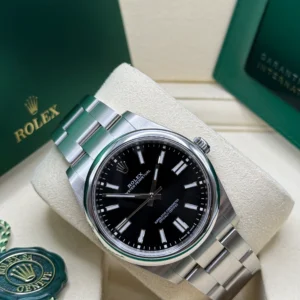 RLX Oyster-Perpetual 41mm 124300-0002 Stainless Steel Black Index Dial Watch