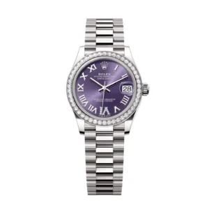 RLX Datejust m278289RBR-0019 Aubergine Dial White Gold President Watch