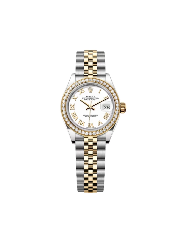 RLX Lady-Datejust 31mm 279383RBR White Roman Dial Yellow Rolesor Oyster Bracelet