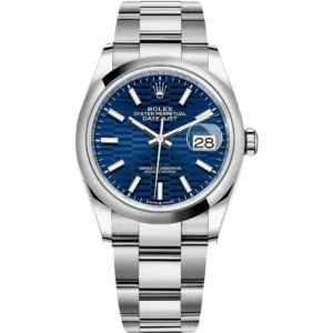RLX Datejust 36mm 126200 Oyster Perpetual Blue Fluted Motif Dial Jubilee Stainless Steel