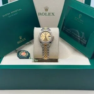 RLX Lady-Datejust 31mm 279383RBR Champagne Dial Yellow Rolesor Oyster Bracelet