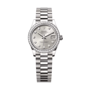 RLX Datejust m278289RBR-0021 Silver Dial White Gold President Watch