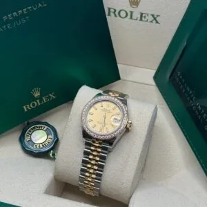 RLX Lady-Datejust 31mm 279383RBR Champagne Dial Yellow Rolesor Oyster Bracelet