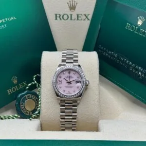RLX Lady-Datejust 31mm 279139RBR Pink Opal Diamond Dial and Diamond Bezel White Gold Bracelet
