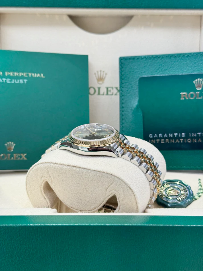 RLX Datejust m278273-0015/0016 31mm Olive Green Dial Stainless Steel and Yellow Gold Oyster Watch