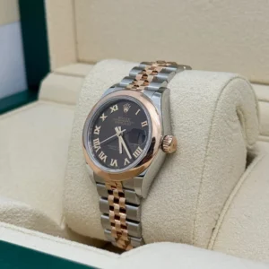 RLX Lady-Datejust 31mm 279161 Chocolate Roman Dial, Two Tone Stainless Steel & 18K Rose Gold Oyster Bracelet Women's Watch