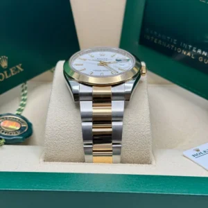 RLX Datejust 41mm 126303 White Index Oyster Steel and Yellow Gold Mens Watch