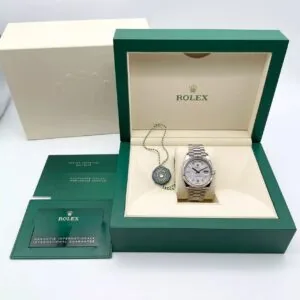 RLX Day-Date "President" 40mm Platinum Meteorite Diamond Baguette Dial - 228236